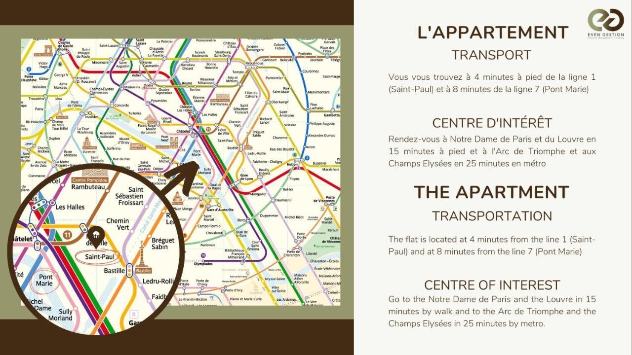 パリNew&Renovated Cosy Flat In The Marais !!! 4Persアパートメント エクステリア 写真